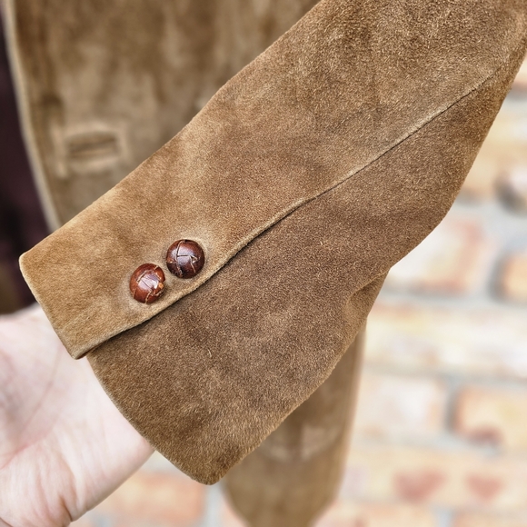 Vintage Zaragovia Brown Genuine Suede Leather Jacket / Blazer - Picture 8 of 17